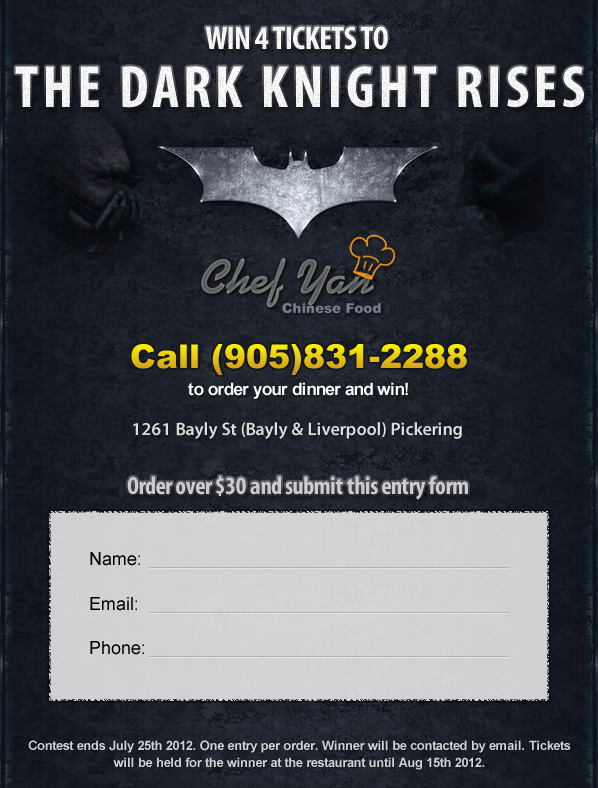dark knight rises movie ticket contest